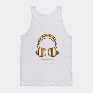 Line art of an old headphones Tank Top